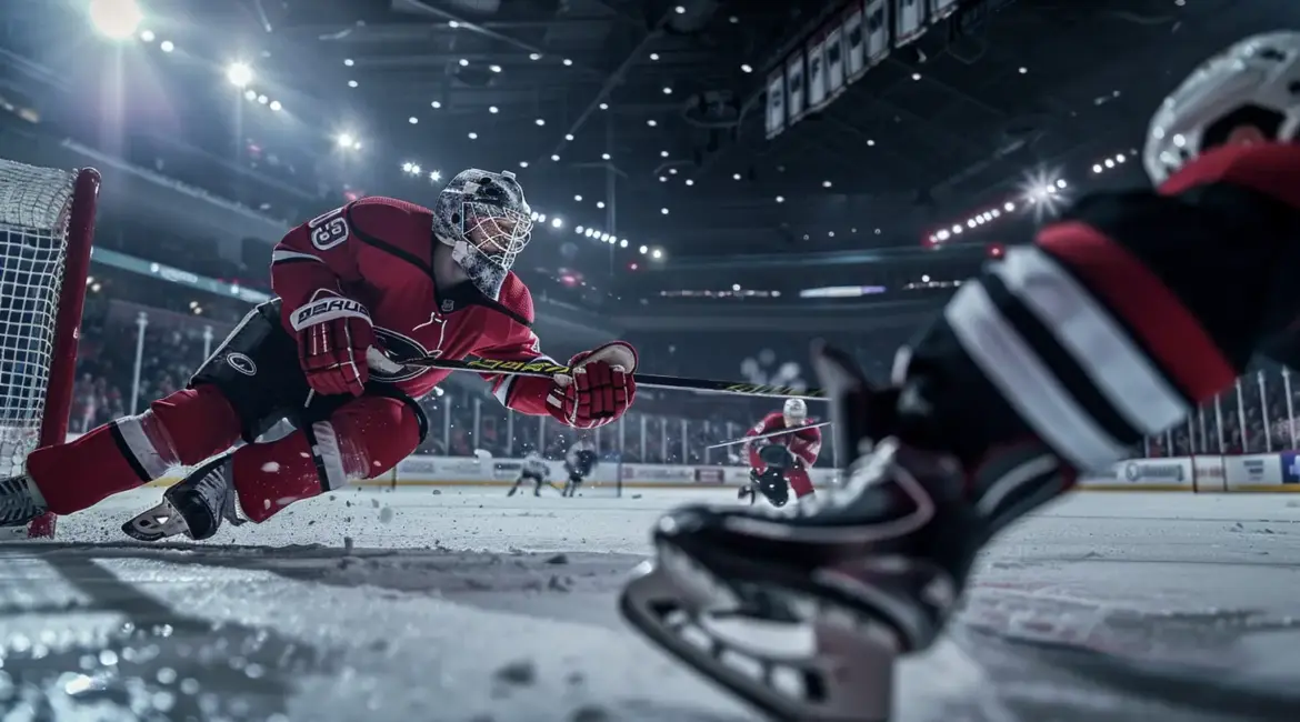 Ottawa Senators goaltender making save during 2-0 win over Vancouver Canucks
