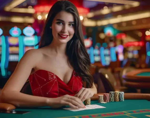 Live casino dealer at Rexbet Canada blackjack table with online casino games for Canadian players